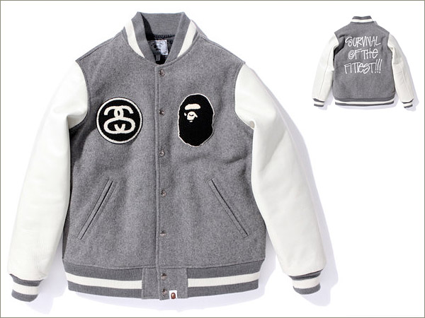 Stüssy & A Bathing Ape Varsity Jacket