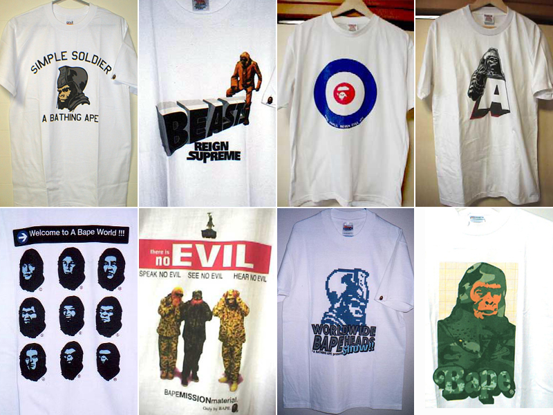 Beinghunted Archive – Late 1990s A Bathing Ape T-shirt designs